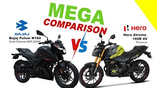 Bajaj Pulsar N160 vs Hero Xtreme 160R 4V  MEGA COMPARISON  Bike Info [upl. by Mailand]