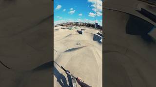 Challenging Curved Ledge Grind on my Scooter Biggest Skatepark in America [upl. by Nnylyoj]