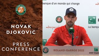 Novak Djokovic Conference after Round 4  RolandGarros 2022 [upl. by Jorin29]