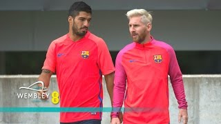 Suarez Messi amp FC Barcelona train at St Georges Park England  Inside Training [upl. by Burnaby]