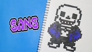 COMO DIBUJAR A SANS UNDERTALE PIXEL ART  PIXELADOS [upl. by Nived293]