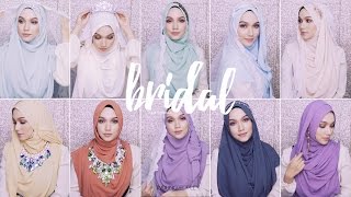 11 different styles for hijabi bride [upl. by Shaddock]