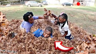 We Made The BIGGEST Leaf Pile And This Happened  VLOGTOBER DAY 30 [upl. by Nomis807]