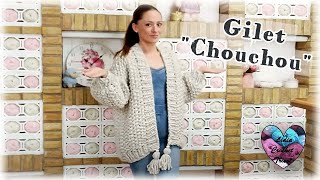 Cardigan Chouchou tutoriel tricot by Lidia Crochet Tricot [upl. by Adnileb]