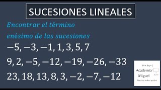 Término enésimo de las sucesiones lineales [upl. by Horowitz]