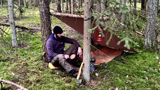 Camping Hiking in the Forest  Fishing  Survival trip [upl. by Honora]