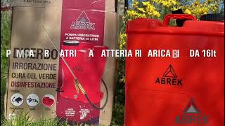 ABREK pompa irrorazione zaino a batteria 16 LT [upl. by Adnawed]