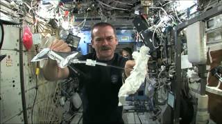 Wet Washcloth In Space  What Happens When You Wring It  Video [upl. by Aelc]