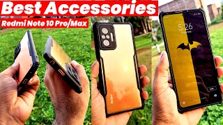 Best Accessories for Redmi Note 10 ProMax  Best Back Cover and Tempered Glass for Note 10 pro [upl. by Claudelle493]