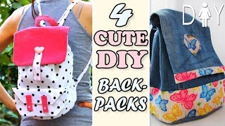 4 THE BEST DIY BACKPACK TUTORIALS YOU CAN EASY MAKE IN 25 MIN [upl. by Adnamahs842]