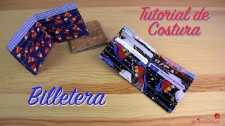 Tutorial de Costura  Como hacer una BILLETERA  How to make a wallet fabric [upl. by West62]