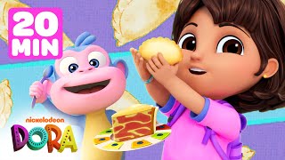 Doras Yummy Food Marathon 🎂 20 Minute Compilation  Dora amp Friends [upl. by Lamont]