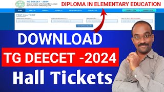 Telangana DEECET 2024 exam download hall tickets  elementary education admit card [upl. by Gylys]