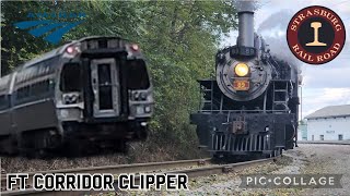 Amtrak Inspection cars at Strasburg Railroad  Thunderbolt1000Siren [upl. by Elgna]