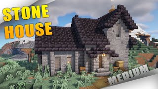 Minecraft How to build a Stone House Base TUTORIAL [upl. by Attenrad]