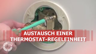 Hansgrohe Techniktipp Austausch ThermostatRegeleinheit  SHKTV [upl. by Dett446]