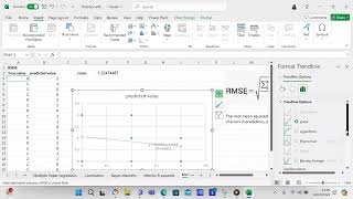 Calculate root mean squared error RMSE in Excel [upl. by Ahk]