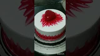 Heart cake decorating simple ♥️♥️ cakerecipe cakedecoration viral video 🥺😲 [upl. by Tehr]