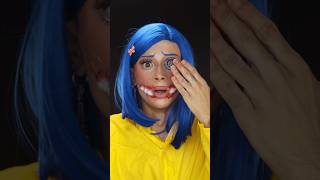 Coraline 🧵🪡💙 makeup halloween coraline [upl. by Schoof]