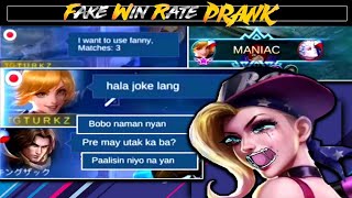 FAKE WINRATE PRANK  FANNY PRANK PT 1  MLBB [upl. by Tugman]