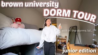 BROWN UNIVERSITY DORM TOUR junior edition  3 person suite common room communal bathrooms  more [upl. by Annawaj995]