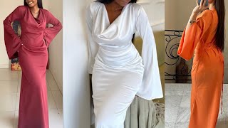 How to Cut and Sew an Aline Dress with Cowl Neck and Snatched Waist [upl. by Etnom]