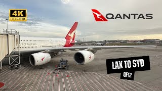 QANTAS A380 QF12 Economy Class  Los Angeles to Sydney Qantas First Lounge LAX Jan 2024 4K [upl. by Eitak]