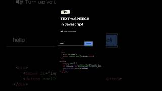 Text to speech In jave script trending codeing javascript text speech [upl. by Odnomra]