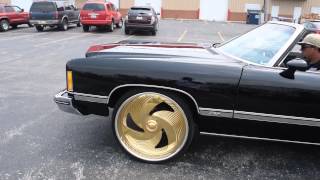 74 Donk Chevy Vert on 26quot Gold Billet Specialties  2015 Stunna Jam Car Show [upl. by Ahsiekrats]