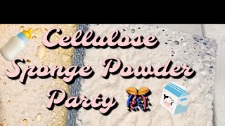 ASMR  Cellulose Sponge Rip n Squeeze in Powder mixture 🍼 Squeezing in “milk” [upl. by Flor53]