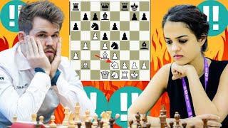 Magnus Carlsen vs Tania Sachdev Chess game 30 [upl. by Piegari]