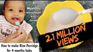 Rice Porridge Recipe4 months baby food Rice Porridge for 4 months babyPerfect baby food [upl. by Ruhtracam78]