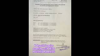 Baby girl Doppler scanning report with POLYHYDRAMNIOS AFI 20ytshorts viralvideo [upl. by Ybbil]