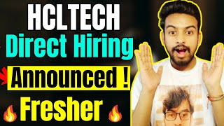 HCLTECH Hiring Announced  Direct Hiring  Biggest OFF Campus Drive for 2025 2024 Batch  Fresher [upl. by Grove]