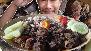 Eat Beef Innards cook Naga style one of my favorite dish  Naga Mukbang Northeast Indian [upl. by Gignac]