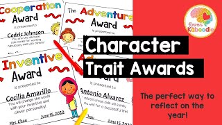 Character Trait Awards Editable [upl. by Plantagenet]