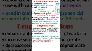 Antibiotics pharmacology PiperacillinTazobactum pharmacology made easy antibiotics short video [upl. by Freud790]