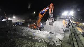 Timelapse of M62 bridge demolition in Greater Manchester [upl. by Giraud]