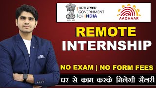 Aadhar UIDAI Internship Recruitment 2024  Govt Internship  Male amp Female [upl. by Adieno]