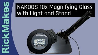 NAKOOS 10x Magnifying Glass with Light and Stand [upl. by Apilef]