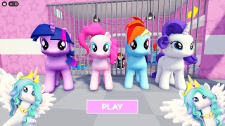 MY LITTLE PONYS vs PONYS PRINCESS IN BARRY PRISON RUN V2 WHO WILL WIN roblox obbygameplay [upl. by Yzdnil]