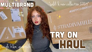 TRY ON HAUL ZARA HampM STRADIVATIUS UNIQLO QUANTICLO 💸✨ saldi e new collection [upl. by Valry]