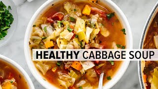 CABBAGE SOUP  super easy vegetarian soup for a healthy diet [upl. by Dempsey]