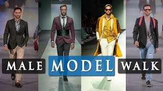 MALE MODEL RUNWAY WALK TUTORIAL Walking tips at fashion week [upl. by Verdi]