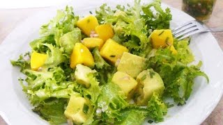 Cómo preparar una rica Ensalada de mango con vinagreta de pimientos [upl. by Stevana]