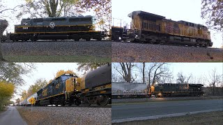 Interesting Power on CSX M642 amp CSX Y201 in Battle Ground IN UP 6690 BRC 310 CSX 4739 CSX 3364 [upl. by Enirak]