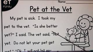 Reading Comprehension Pet at the Vet [upl. by Rider]