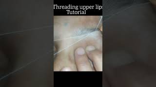 painful threading upper lip tutorial [upl. by Nillok]