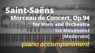 SaintSaëns  Morceau de Concert Op94 1st Mov Piano Accompaniment Moderate [upl. by Phipps]