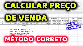 Como Calcular o Preço de Venda no Excel do JEITO CERTO Passo a Passo SIMPLES [upl. by Gill]